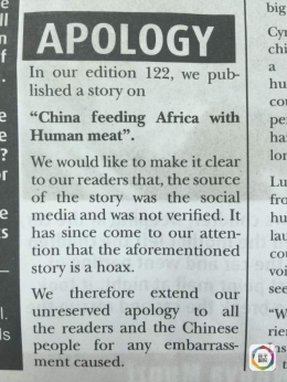 中国向非洲卖人肉？赞比亚小报连连道歉