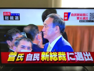 菅义伟成功当选日本自民党总裁 将接任首相