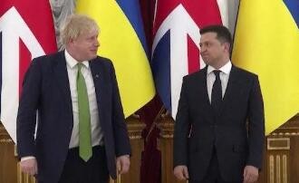 英国首相约翰逊抵达乌克兰首都基辅 展开正式访问