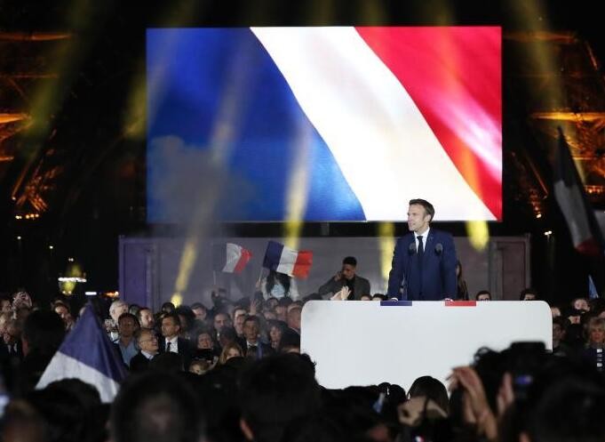 出口民调显示马克龙在法国总统选举中获得连任