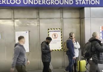 英国铁路大罢工首日 伦敦滑铁卢火车站“如荒漠”