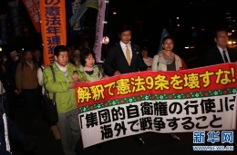 日本民众举行大型集会反对解禁集体自卫权