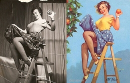 美国海报中美女模特的原型照片