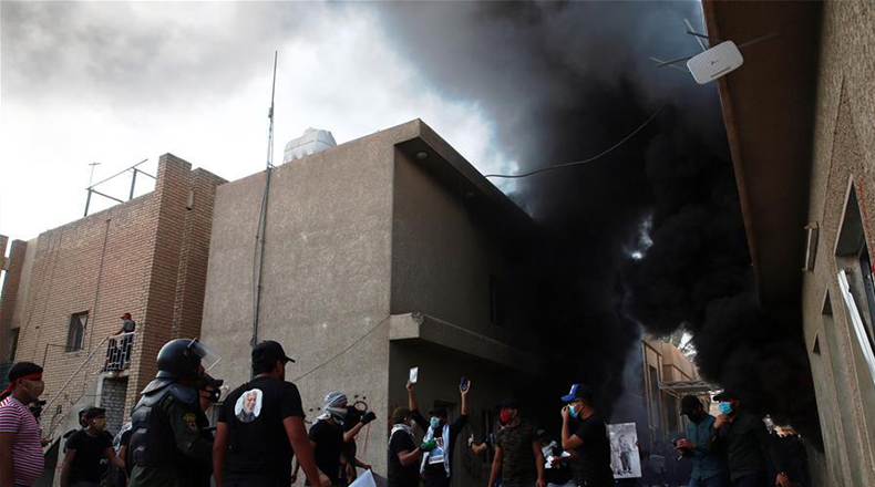 伊拉克库民党巴格达总部遭示威者纵火