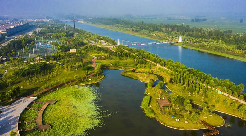 河北武邑：旧河道变身生态公园
