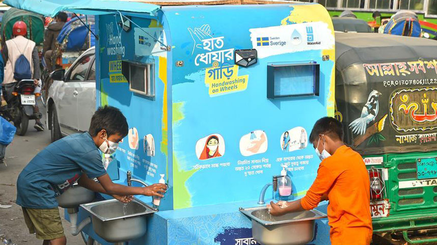 孟加拉国：移动洗手设施