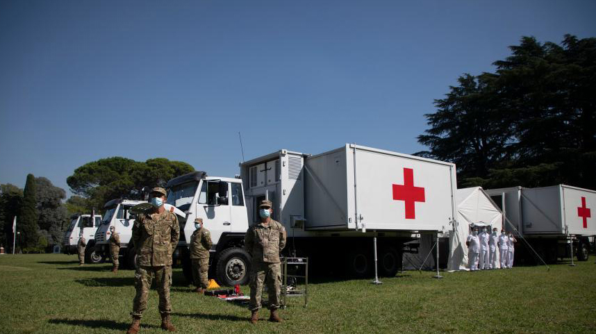 阿根廷接收中国援助的野战医院