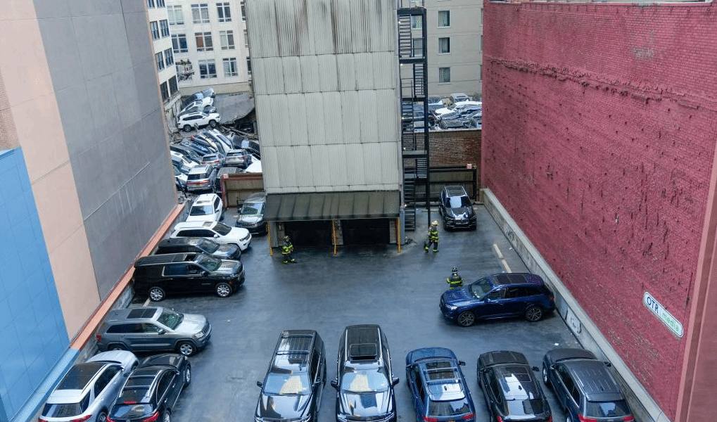 美国纽约一停车楼发生坍塌事故造成1死5伤