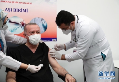 ​土耳其总统埃尔多安14日晚接种中国新冠疫苗