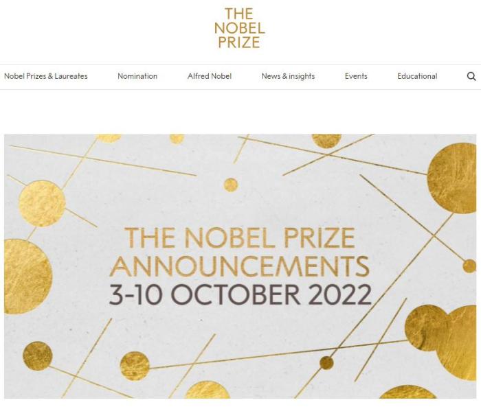 图片来源：诺贝尔奖官网截图。