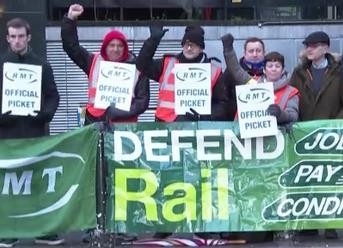 英国铁路工人大罢工 数百万人通勤受影响