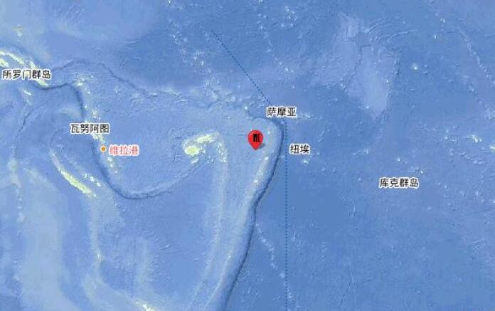 南太平洋岛国汤加发生6.9级地震