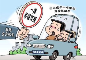 海南：让中小学生驾驶机动车一律吊销驾照