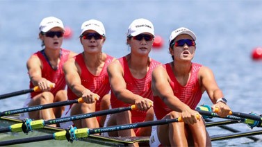 第10金！中国队获得赛艇女子四人双桨冠军