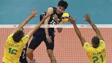 世界联赛中国男排3-0挫卫冕冠军巴西夺首胜