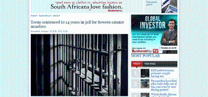南非撒旦教徒活人祭祀犯谋杀罪被判入狱14年