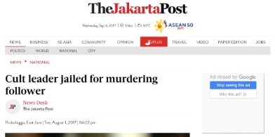印尼邪教头目因谋杀被判刑18年